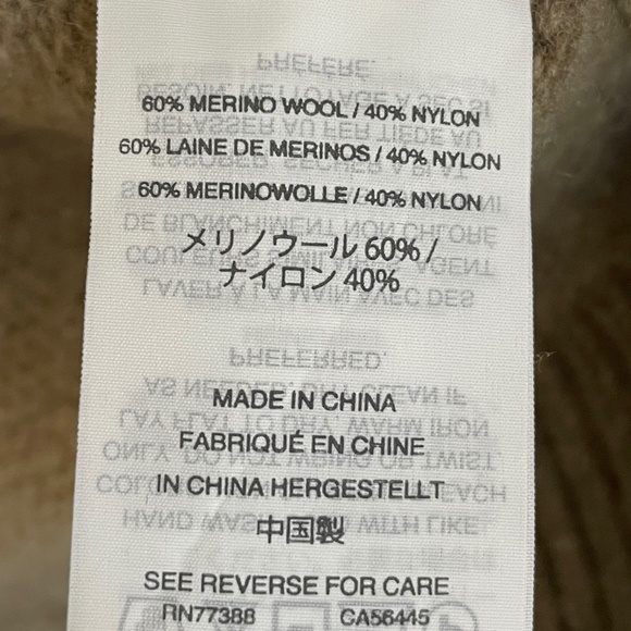 J.Crew Fair Isle Merino Wool Ruffle Sleeve Crewneck Sweater Tan S - Picture 4 of 7